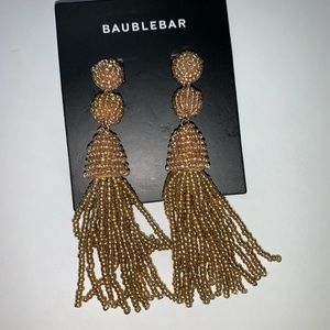 BaubleBar Gold Tiered Drop Beaded Earrings